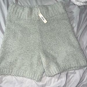 Skims cozy knit shorts in aquamarine size s/m